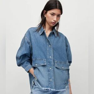 All Saints Hettie oversizedd denim shacket size 10